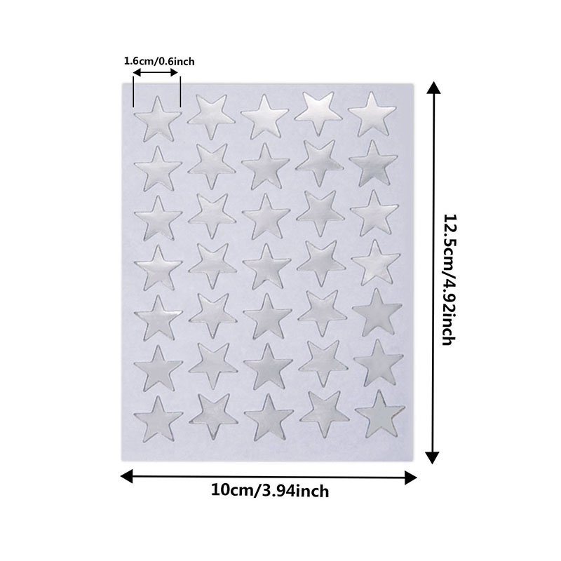 10 Sheets/Pack Silver Five Pointed Star Stickers Encourage and Reward Stickers for Primary School Students Pray Stickers