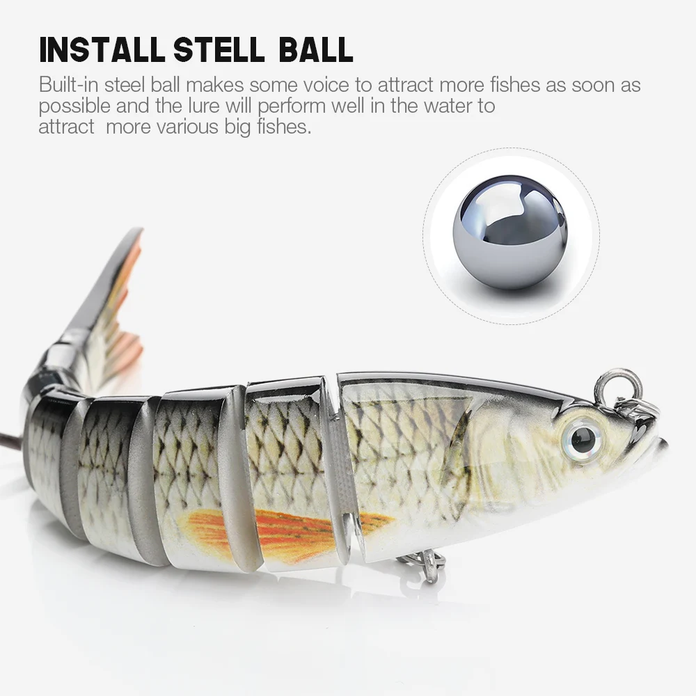 Sinking Wobblers เหยื่อตกปลา Multi Jointed Swimbait Hard เหยื่อตกปลาสําหรับเบส Isca Crankbait13.5cm 19g