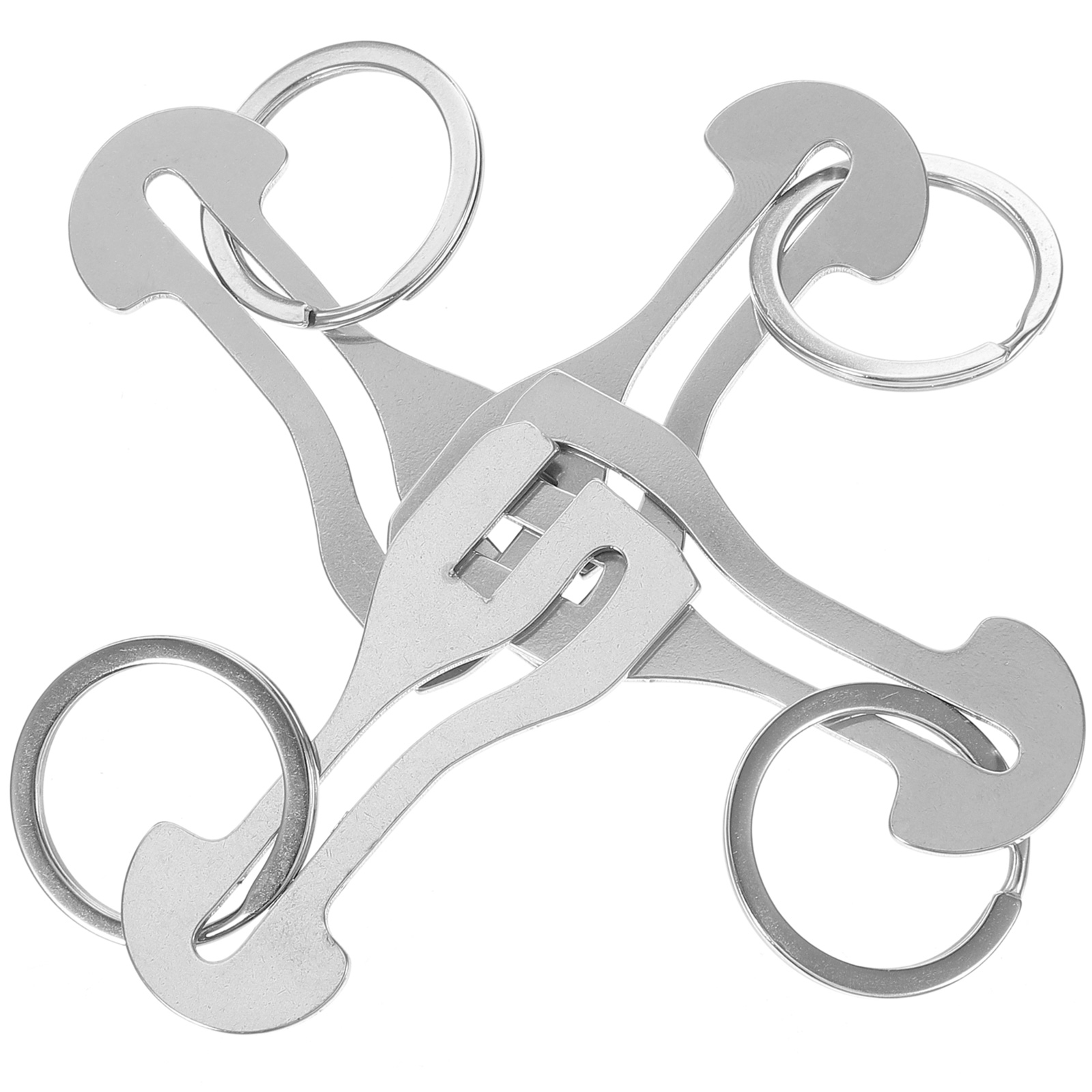 4 Pcs Token Trolley for Shopping Metal Key Rings Bottom Plate 800X260X230CM Pendant Portable Accessory Office