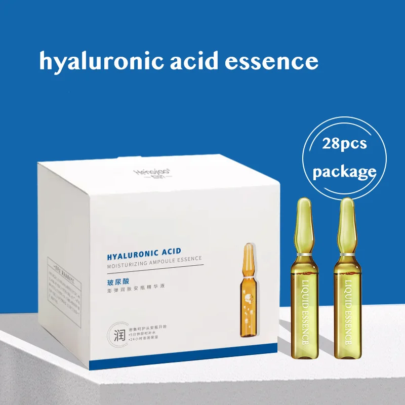 28 botellas de ampolla de ácido hialurónico fullereno, suero facial que reduce los poros, nicotinamida antiedad, blanqueamiento, hidratante, arrugas