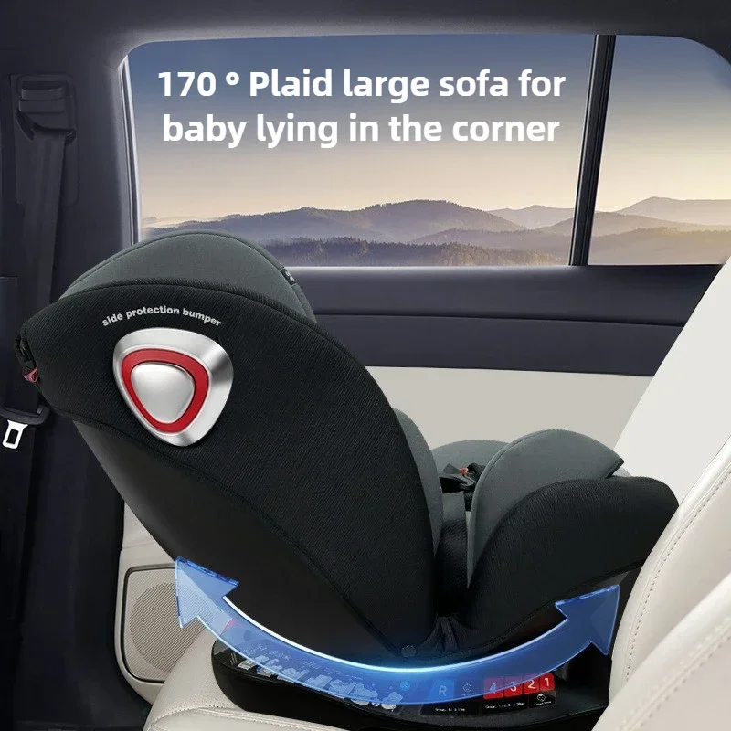Autositz, 0-12 Jahre alter Wachstums-Sicherheitssitz, ISOFIX-harte Schnittstelle + Latch-Stabilität ist gut, verhindert Überschlag