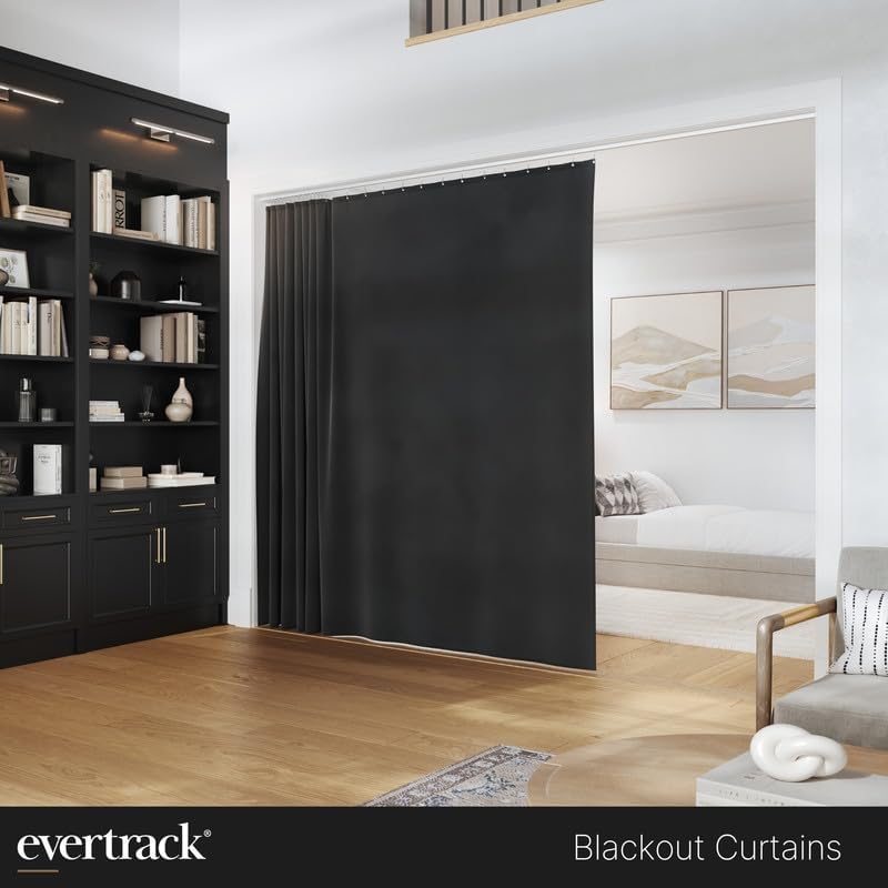Blackout Curtains for Ceiling Curtain Track to Divide a Room or Create a Private Space - 100% Opaque Light-Blocking - Handcrafte