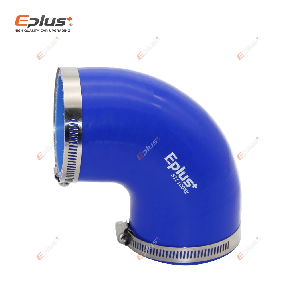EPLUS Universal Silicone Tubing Hose Connector Intercooler Turbo Intake Pipe Coupler Hose 90 Degrees Multiple Sizes Blue