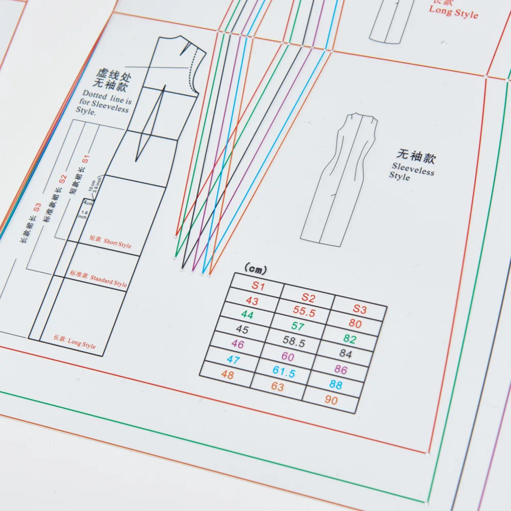 Basic Pattern Drafting Template for Dressmaking | Multi-size Master Dress Block Template for Pattern Making