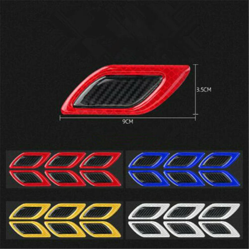 6 pçs/set adesivos reflexivos do carro anti-risco adesivo de advertência de segurança para moto caminhão auto motor exterior acessórios decorativos