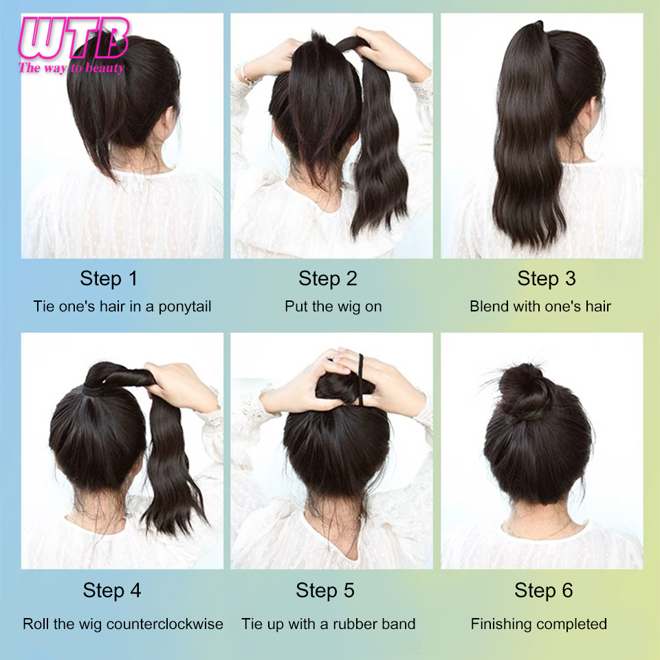 Peruca sintética do anel do cabelo da bola do enrolamento, Bun De Cabelo Bud, Fofo Natural, Volume Low Tie, Cor do destaque