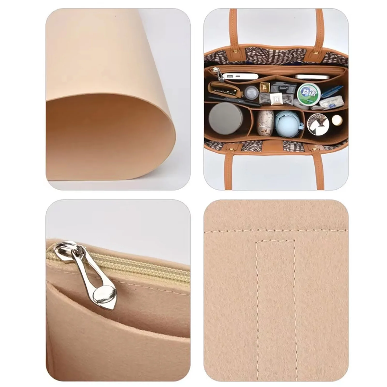 Filz-Geldbörsen-Organizer, Handtaschen-Tragetaschenformer, Insert Liner Shaper Bag in Taschen für Liz Visetos Speedy Neverful