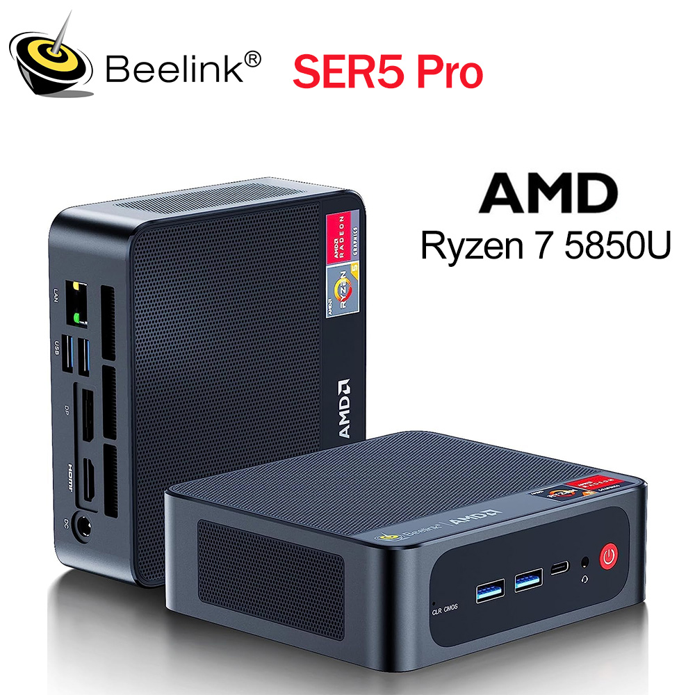 Beelink SER5 Pro Mini PC AMD Ryzen 7 5850U 5825U DDR4 16GB 32GB SSD 500GB 1TB compatible con WiFi6 BT5.2 4K HD 1000M escritorio