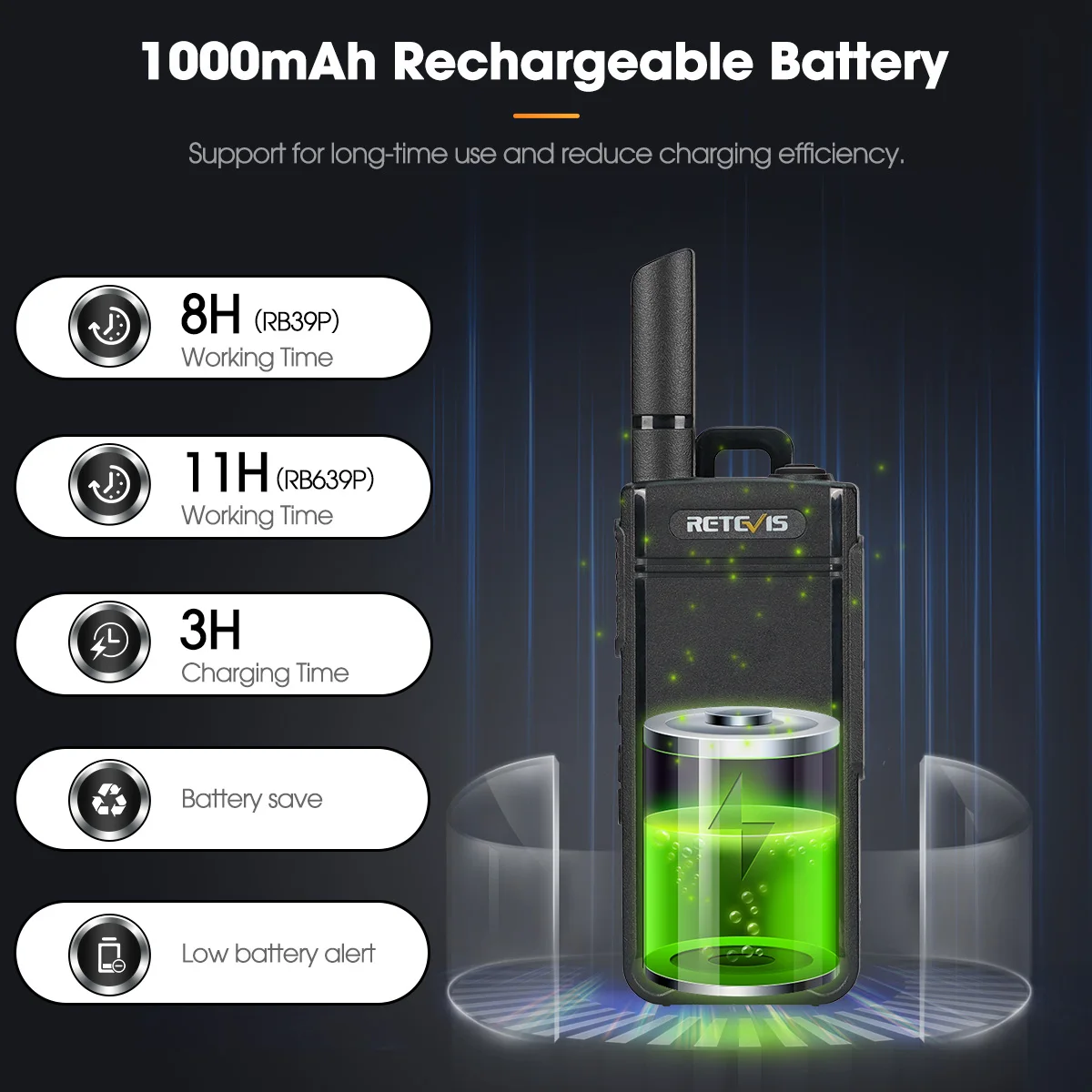 2pcs Bluetooth Walkie Talkie retevis rb639p Mini tragbare Walkie-Talkie pmr446 profession elle Funkgeräte mit drahtlosem Headset