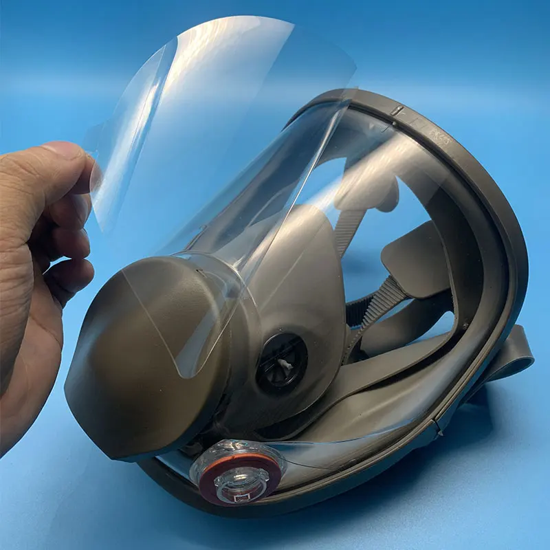 Protector de pantalla de ventana de visera 6885 antiarañazos, película protectora para máscara de Gas 3M 6800, respirador de cara completa, pulverización de pintura