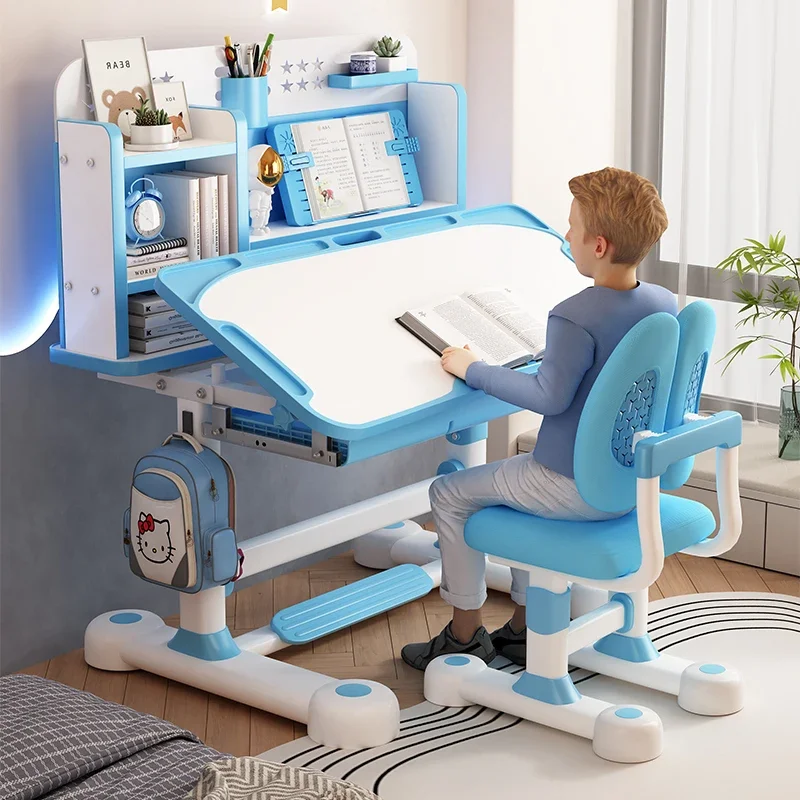 Mesa infantil ângulo elementar ajustável mesa de estudo sala boca crescente escola aprendizagem torre mesa do computador crianças