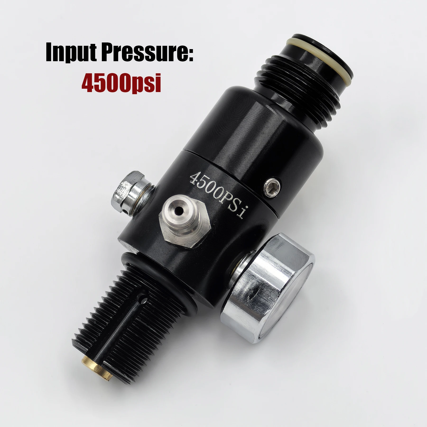 Compressed Air Tank Cylinder Bottle Regulator Pressure Reducing Valve 4500psi Input, 800psi~3000psi Output M18*1.5 5/8"-18UNF