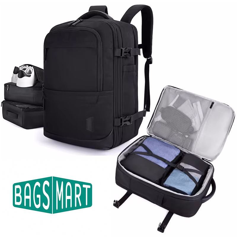 4 Uds 40L mochila de cabina de viaje BAGSMART 17,3 ''mochila para ordenador portátil aerolínea equipaje de mano mochila maleta con cubos de embalaje