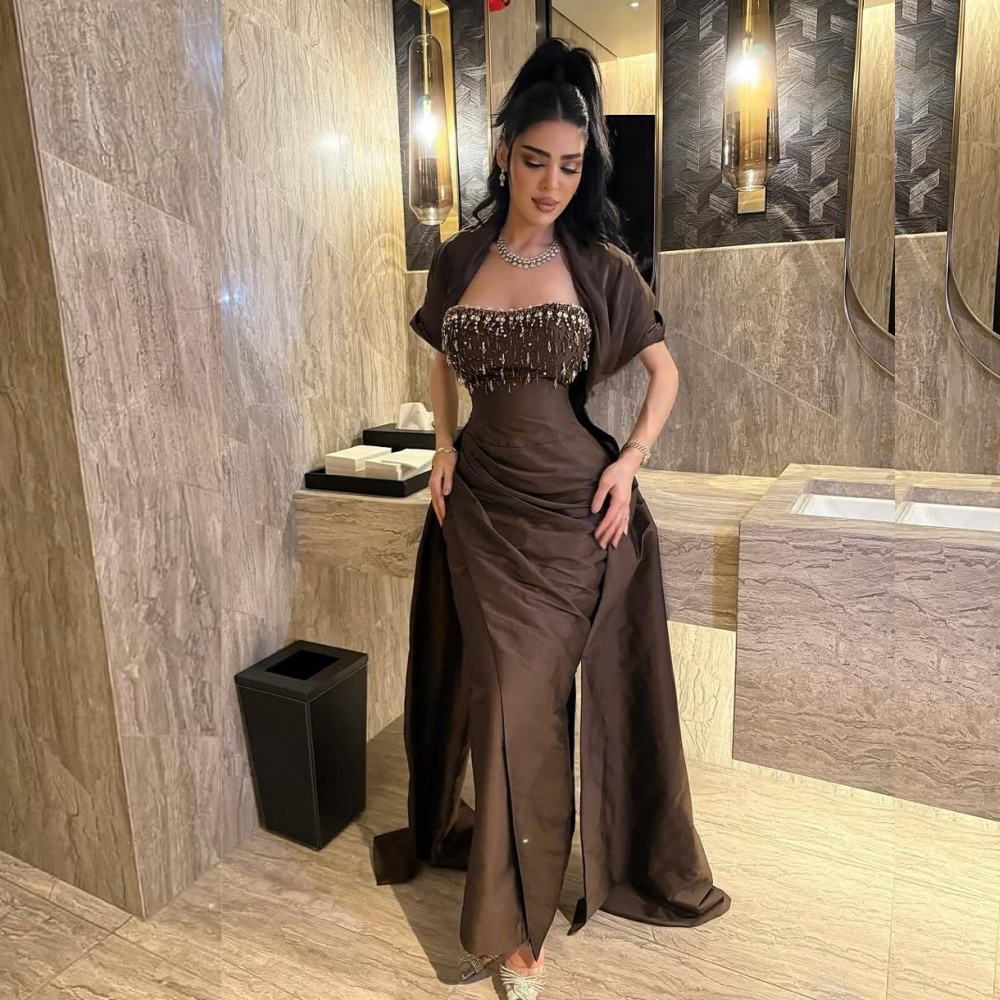 Плиссированные платья миди без бретелек со складками и блестками по индивидуальному заказу Вечерняя мода Формальное высокое качество