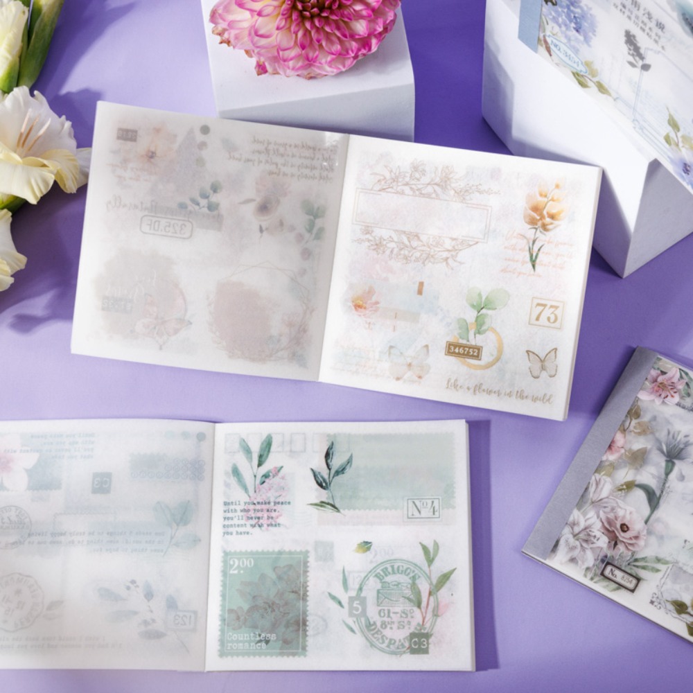 นายกระดาษ Retro ดอกไม้หนังสือสติกเกอร์ Four Seasons Theme คู่วัสดุคู่มือ Backing Decal เครื่องเขียน 20 ชิ้น/เล่ม
