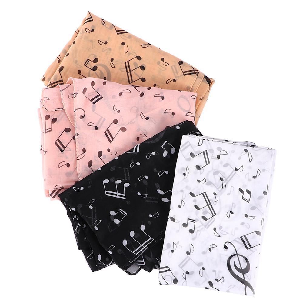 Ladies Gift Accessory Women Neck Scarf Treble Clef Printed Music Note Printed Scarf Chiffon Silk Scarf Muffler Shawl