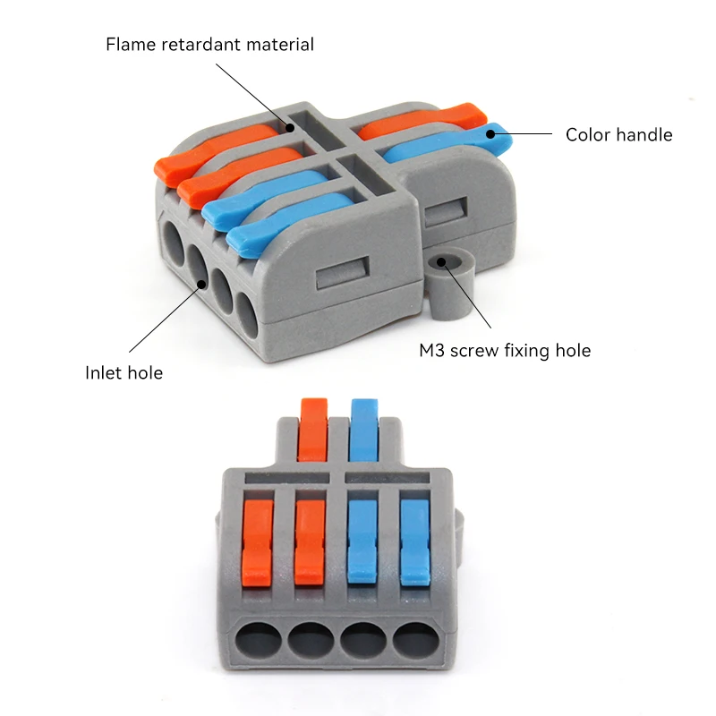 1/5/10 Uds Mini conectores de Cable de cableado rápido divisor compacto Universal conductores eléctricos bloque de terminales doméstico Push-in