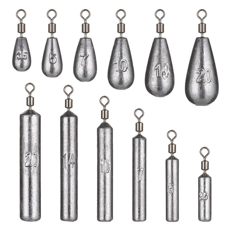 Lote de cebos de pesca de 3,5g, 5g, 7g, 10g, 14g, 20g, pesas de gota de agua, accesorios de aparejos de pesca de carpa