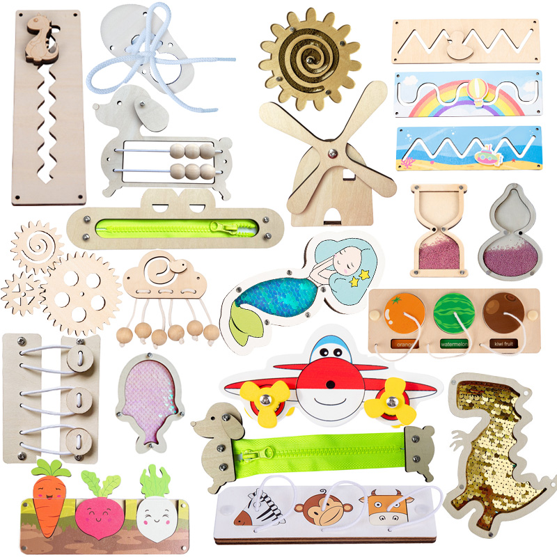 Tablero ocupado, accesorios de Material Diy, material didáctico Montessori, educación temprana para bebés, juguete de habilidad, parte, juegos de mesa de madera