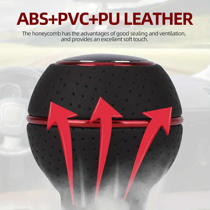 1 個のアルミニウム + PU レザー、ユニバーサル 5 スピードボールシフトヘッド/マニュアルギア/4 個のアダプター M8/M10/M11/M12、4 個のネジ、1 個のレンチ