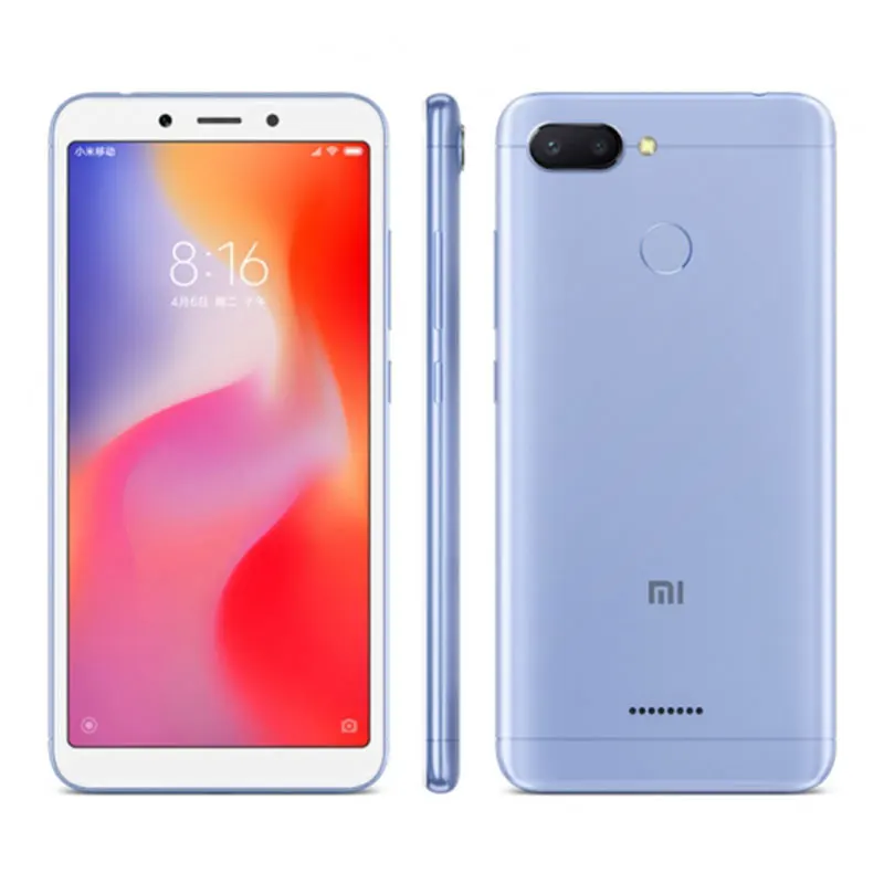 สมาร์ทโฟน Xiaomi Redmi 6 googleplay โทรศัพท์มือถือ 5.45 "แบบเต็มหน้าจอ AI Face ing โทรศัพท์มือสอง