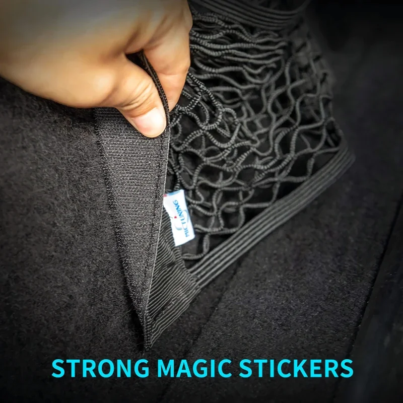 Car Back Rear Trunk Seat Elastic String Net Magic Sticker Storage Box Organizer In the Trunk Auto Accesorios Interior Car Gadget