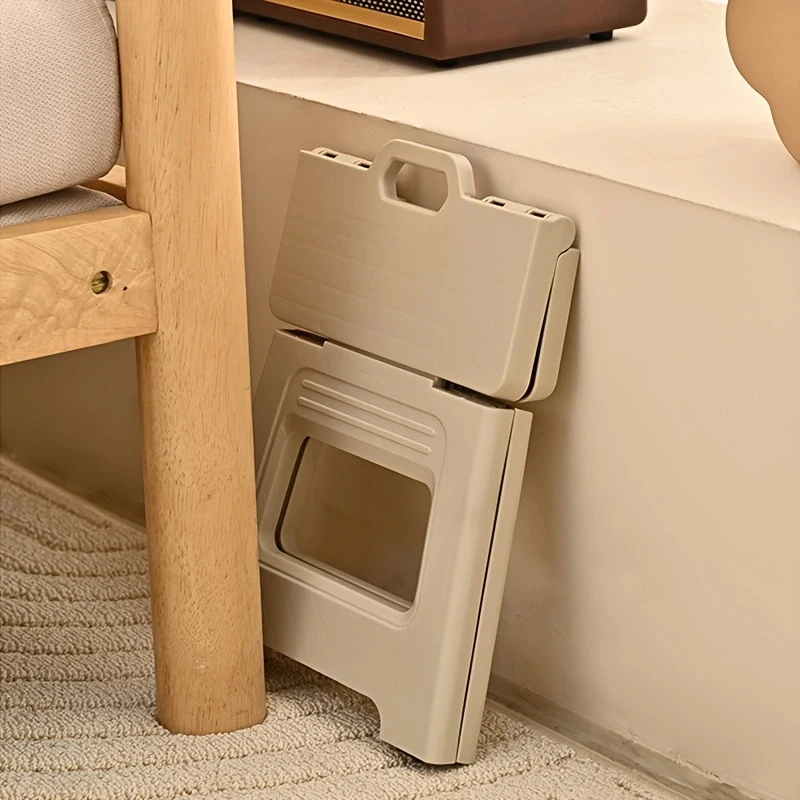 Lightweight Folding Step Stool Multi Purpose Handheld Thickened Footstool Non-Slip Plastic Small Benches Kitchen