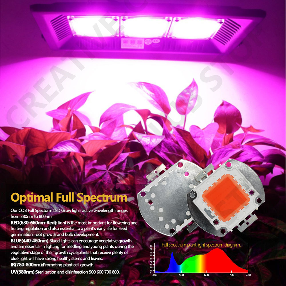 Лампа-бусина для растений, 100-нм, 10/20/30/50/Вт