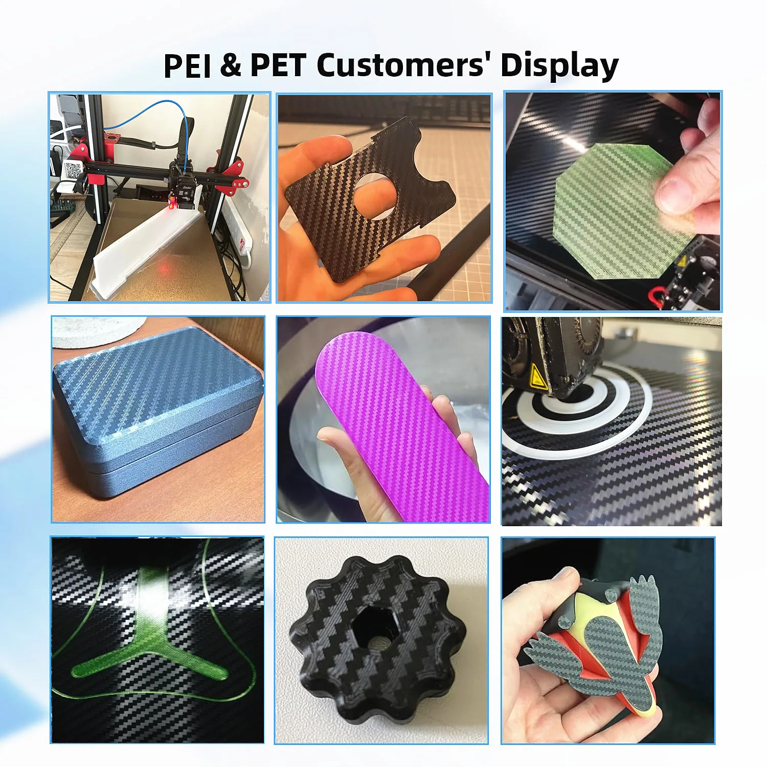 Mặt Đôi PET + PEI Lò Xo Thép PEI Từ Xây Dựng Tấm 180/220/235/310/350 Làm Nóng giường 3D Máy In Ender 3 Nâng Cấp Ender5