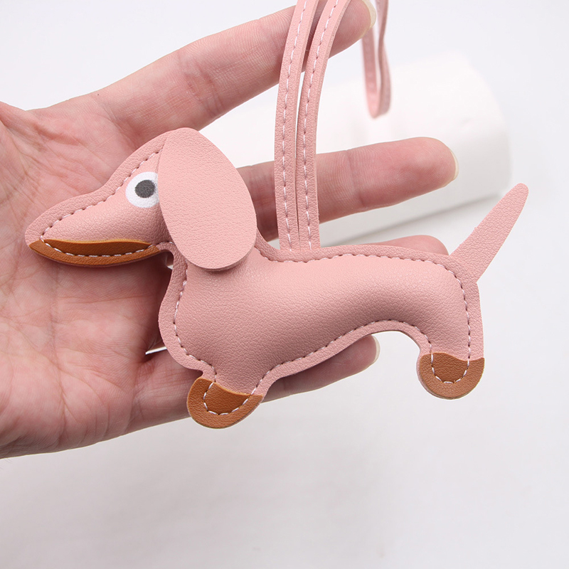 หลายสีคลาสสิกหนังลูกสุนัขสุนัขพวงกุญแจจี้น่ารัก Dachshund กระเป๋า Charm จี้โทรศัพท์ Trinket Key Ring อุปกรณ์เสริม