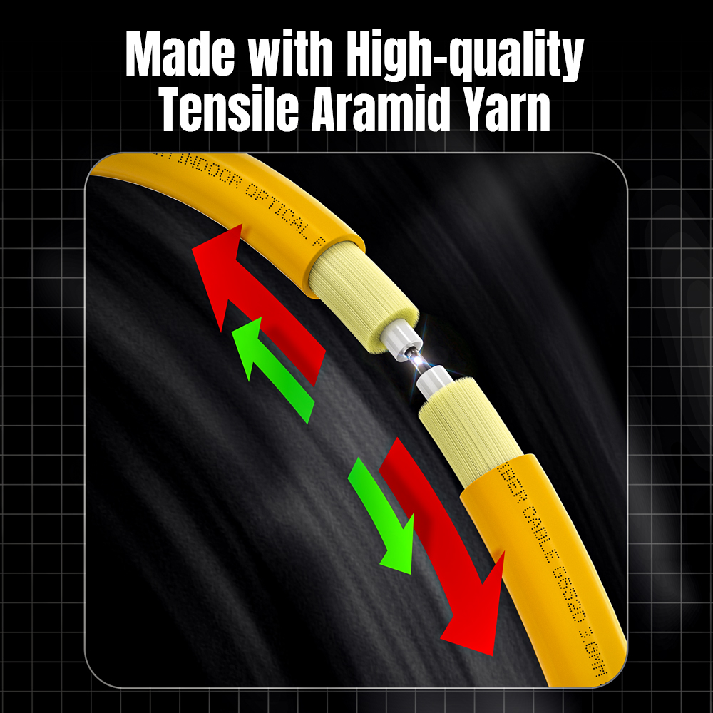 AMPCOM Fiber Optic Cable Cord LC to LC Single Mode Optical Fiber Jumper Simplex UPC 9/125μm, OS1/2 SMF LSZH OFNR