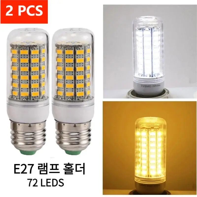 E27 vite LED mais lampadina Super luminosa 72 LED SMD 5730 lampadina 220V apparecchio casa lampadario lampadina a candela Set di due