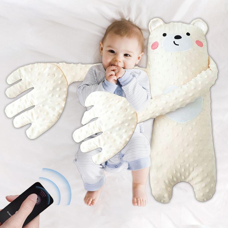 65cm de controle remoto elétrico bebê sono brinquedo dos desenhos animados urso em forma de pelúcia calmante bonecas batendo automático conforto travesseiro para infantil