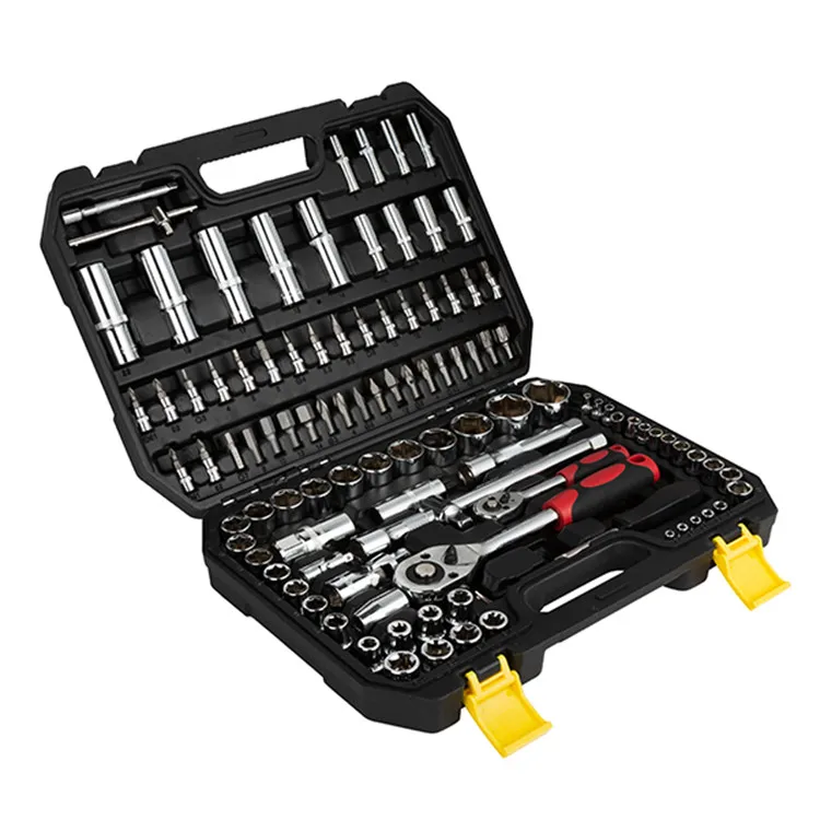 XWTTT-002 Set Alat Kunci Pas Soket Tugas Berat Multi-ukuran 108 Buah Kit Kunci Pas Ratchet Perbaikan Otomatis