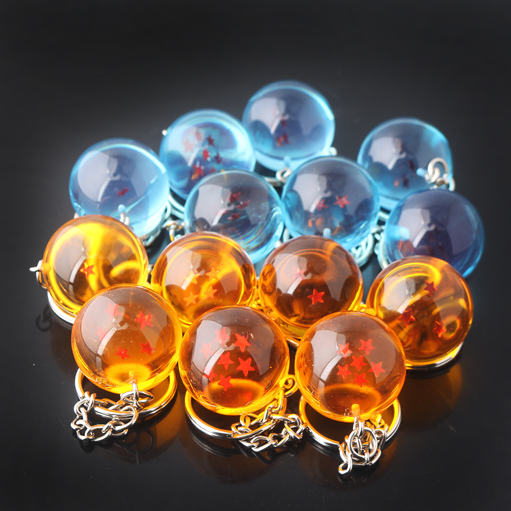 LLavero de bolas de dragón de Anime 1-7 estrellas, dijes, colgante de cuentas Gokus, llaveros, llavero de coche, joyería, accesorios de Cosplay