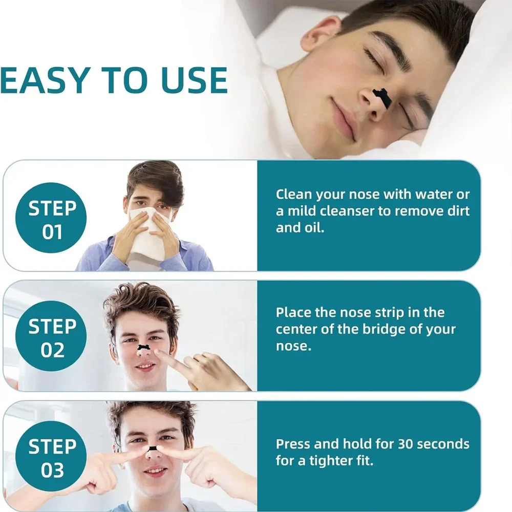 50/30/20Pcs Anti Snoring Nasal Strips for Way Help Breathing Reduce Snoring Nose Patch Better Sleep Easier Breath Aid Decive