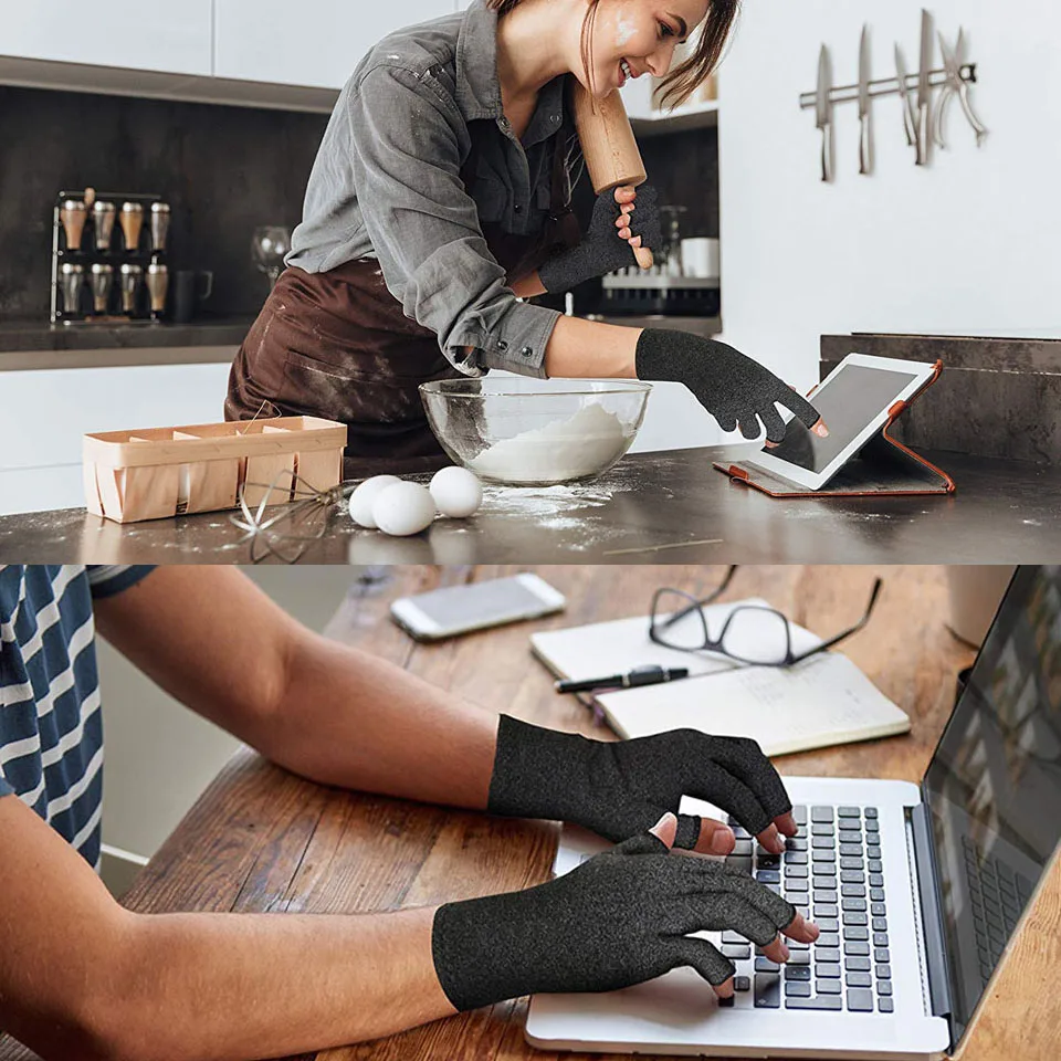 GOBYGO 1 Paar Compressie Artritis Handschoenen Gewrichtspijn Relief Handbrace Polssteun Therapie Polsbandje Compressie Handschoenen Unisex