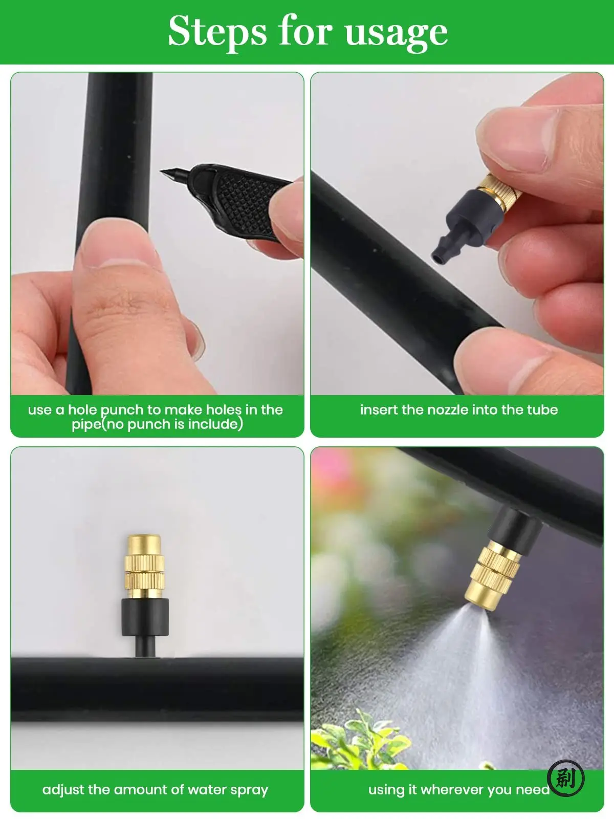 Sistema de refrigeración por nebulización para exteriores, 10 Uds., 4/7PVC, riego de jardín, atomizador de latón de 1/4 pulgadas, microaspersores ajustables para jardín