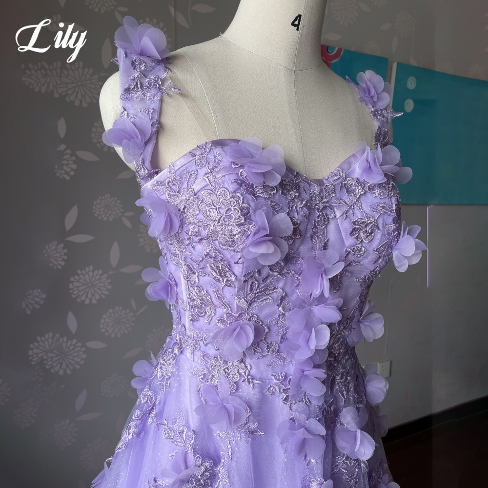 Lily roxo net vestidos de ocasião especial 3d flores querida vestido formal cinta de espaguete longo vestido de noite ngulini  roz intensa personalizado