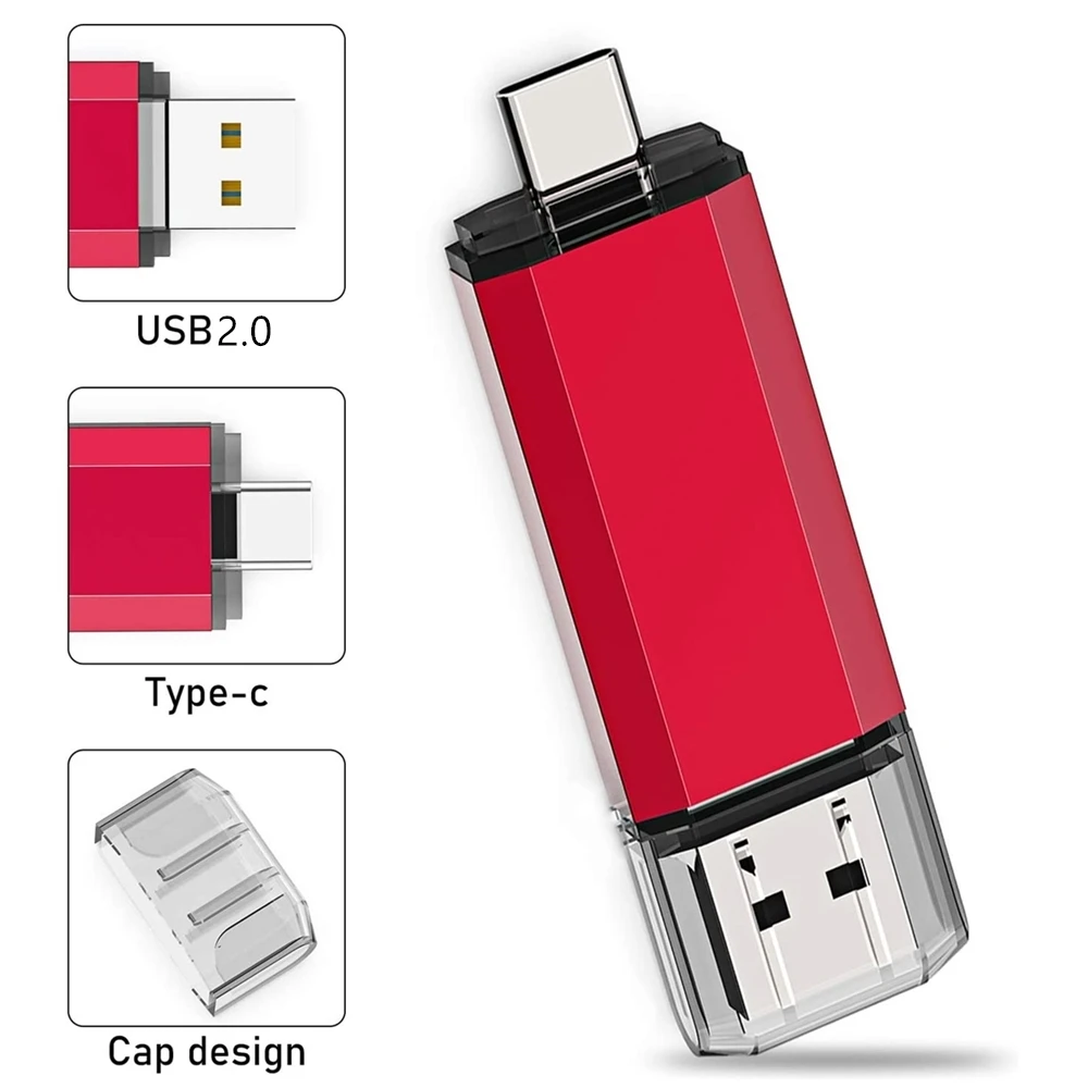 BINFUL 2NI1 TYPE-C USB 2.0-Flash-Laufwerk 2 TB 1 TB 512 GB Hochgeschwindigkeits-Stick mit Schlüsselanhänger Memory Stick Kreatives Geschäftsgeschenk U d