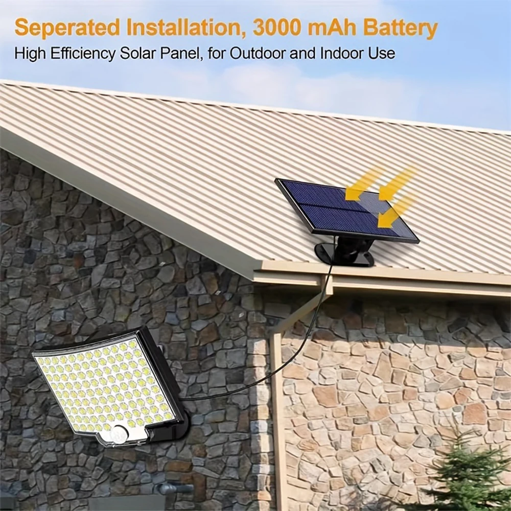 106LED luci solari per esterni sensore di movimento lampada da parete remota di sicurezza impermeabile patio giardino garage recinzione illuminazione del percorso