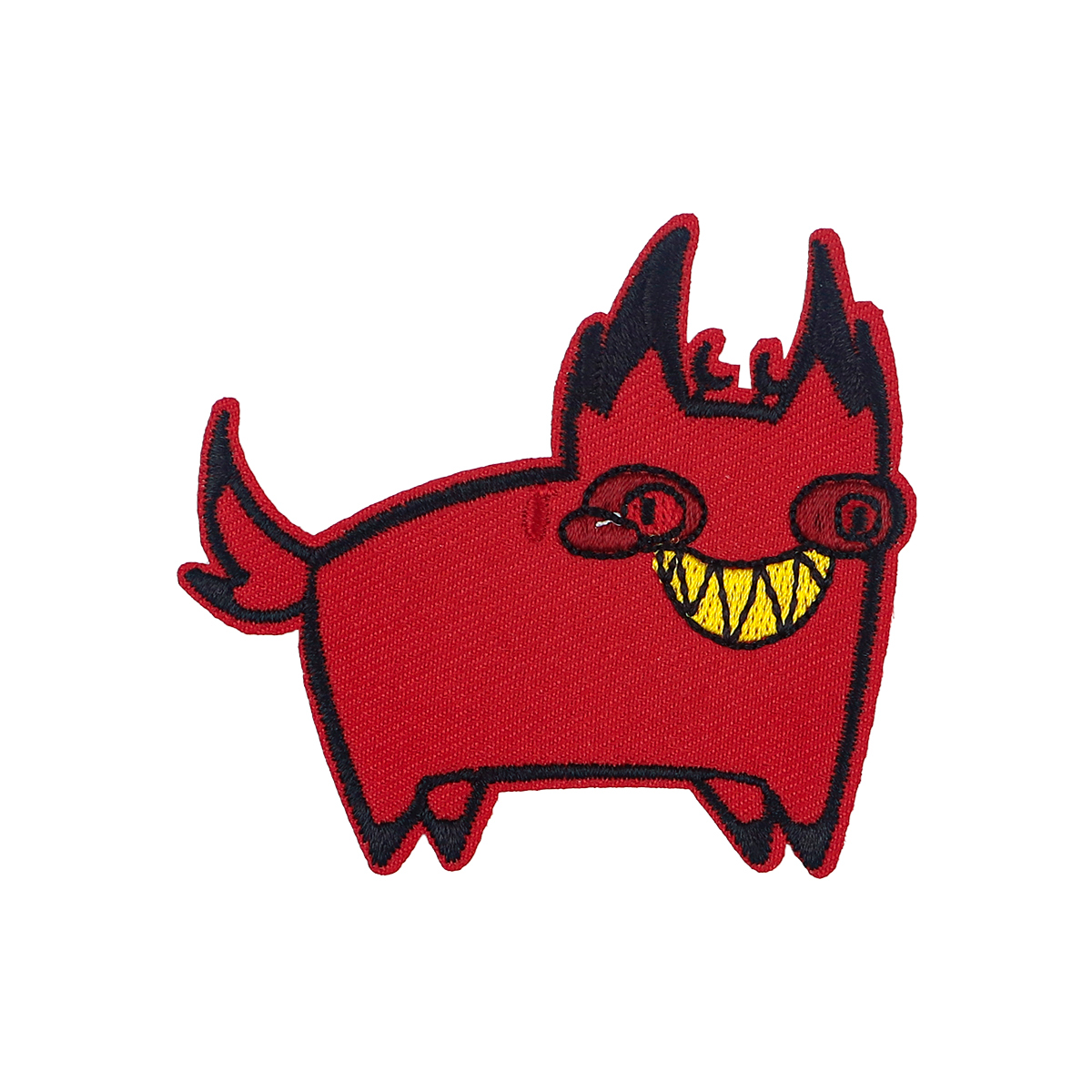 Weird Cartoon Devil Cat Embroidered Patches For Clothing DIY Badge Adhesive Patches Red Patches On Clothes Stickers Appliques