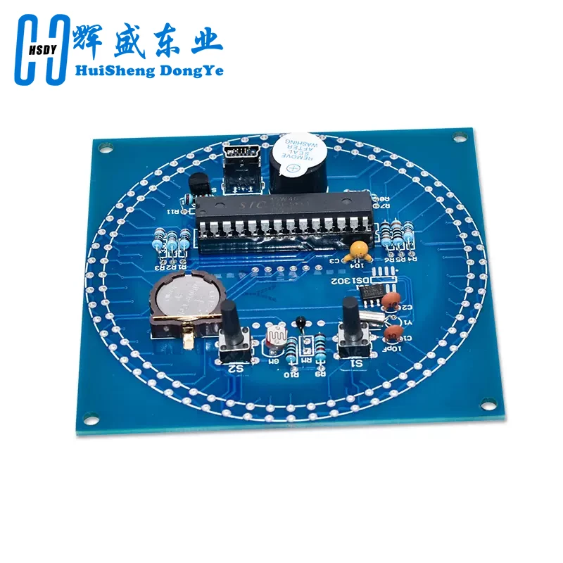 Pantalla LED giratoria alarma módulo de reloj electrónico lámpara de agua Kit DIY Control de luz temperatura DS1302 C8051 MCU STC15W408AS