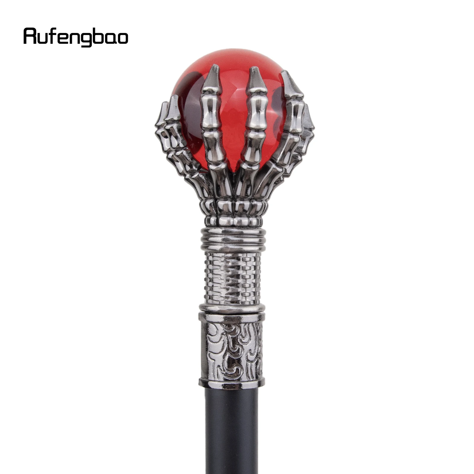 ลูกบอลแก้วสีแดง Steampunk Walking Cane แฟชั่นตกแต่งเดิน Stick สุภาพบุรุษหรูหรา Crosier KNOB Walking Stick 93 ซม
