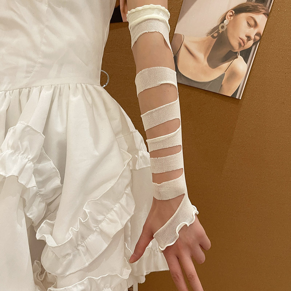 Bandagens mangas de braço coreano picante y2k meninas personalidade estilo balé oversleeve jk lolita cosplay vestir-se luvas sem dedos