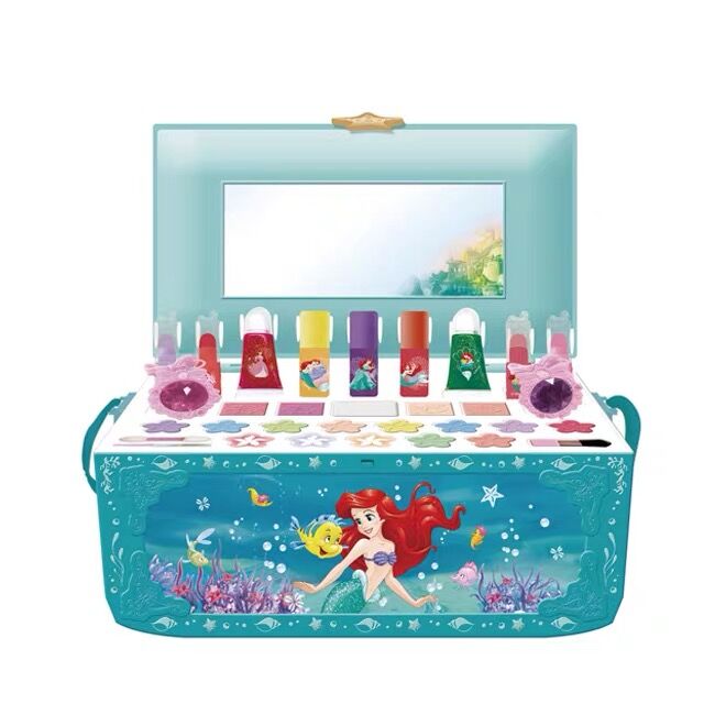 Disney Mädchen Meerjungfrau Prinzessin Elsa Kosmetik Make-up Set Nagellack Beauty Make-up Box mit Originalverpackung Kinder Weihnachtsgeschenk