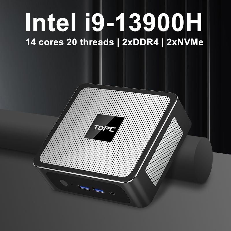 Topton TOPC Mini PC 13th Gen Intel Core i9 13900H i7 13700H i5 2xDDR4 2xNVMe 2xLAN Windows 11 Pro Desktop Gaming Computer WiFi6E