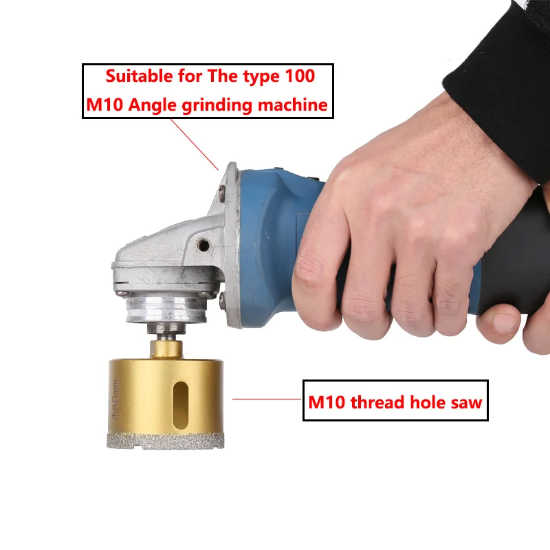 M10 Chỉ Hút Chân Không Chia Lửa Bằng Đồng Nguyên Khô Kim Cương Lõi Khoan Khoan Gạch Men Lỗ Cưa Đá Cẩm Thạch Đông Ninh Tiết Độ Sứ Gạch Bộ Mũi Khoan dụng Cụ