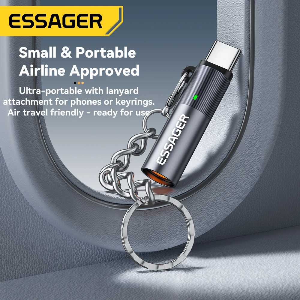 Essager USB-C Mini encendedor de alambre de tungsteno, seguridad para encendido para viajes aéreos, sin llama, apagado automático, encendedor de cigarrillos Typec