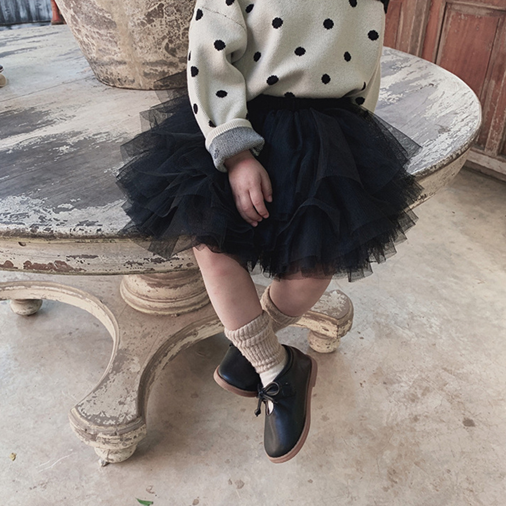 Kleine Meisjes Tutu Rokken Zwart Pluizige Peuter Tule Prinses Baljurk Pettiskirt Ballet Dans Kids Party/verjaardag Rok 1-7T